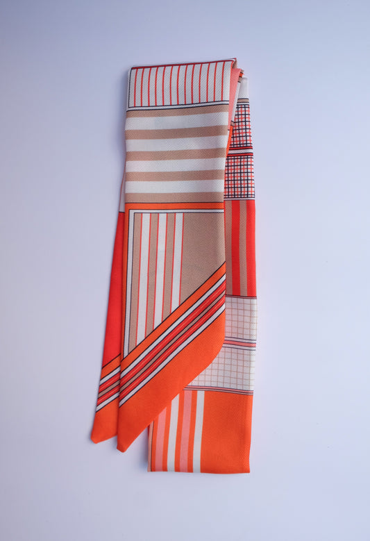Orange Horse Twilly Scarf