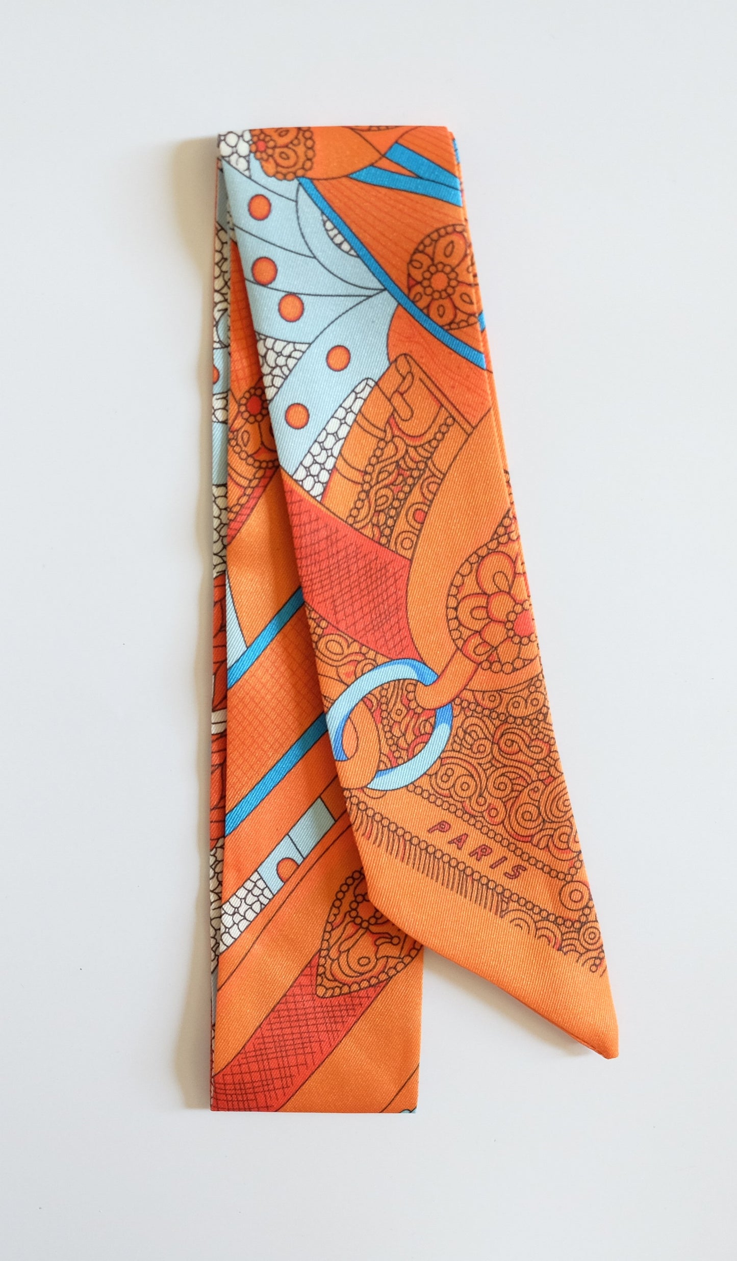 Dark Orange Dot Twilly Scarf