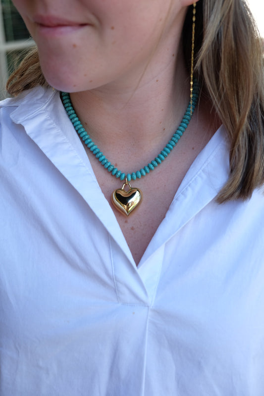 Turquoise Puffy Heart