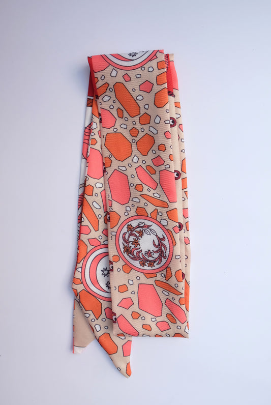 Orange Stone Twilly Scarf
