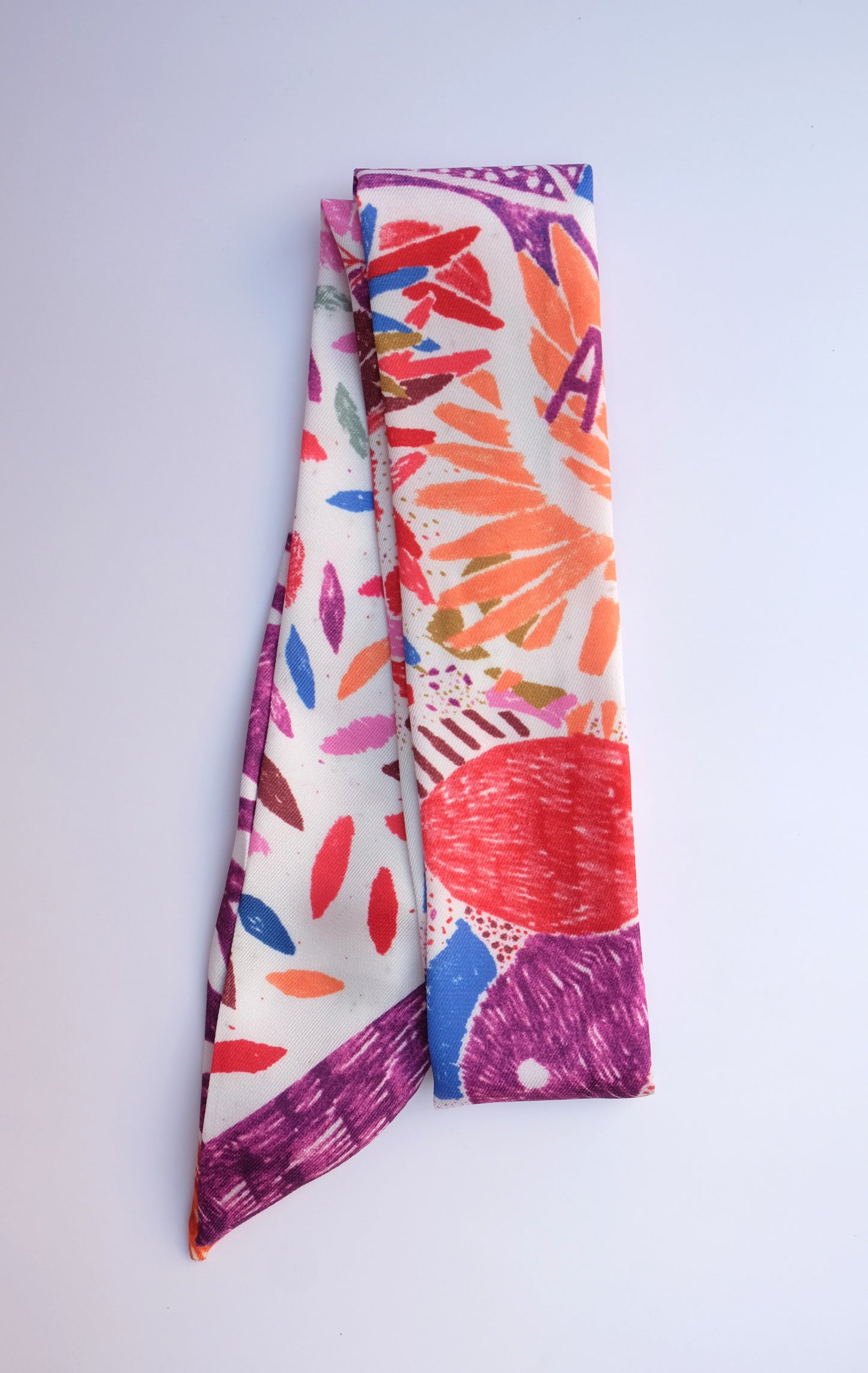 Multi-color Leaf Twilly Scarf