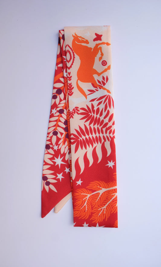 Orange Forest Twilly Scarf