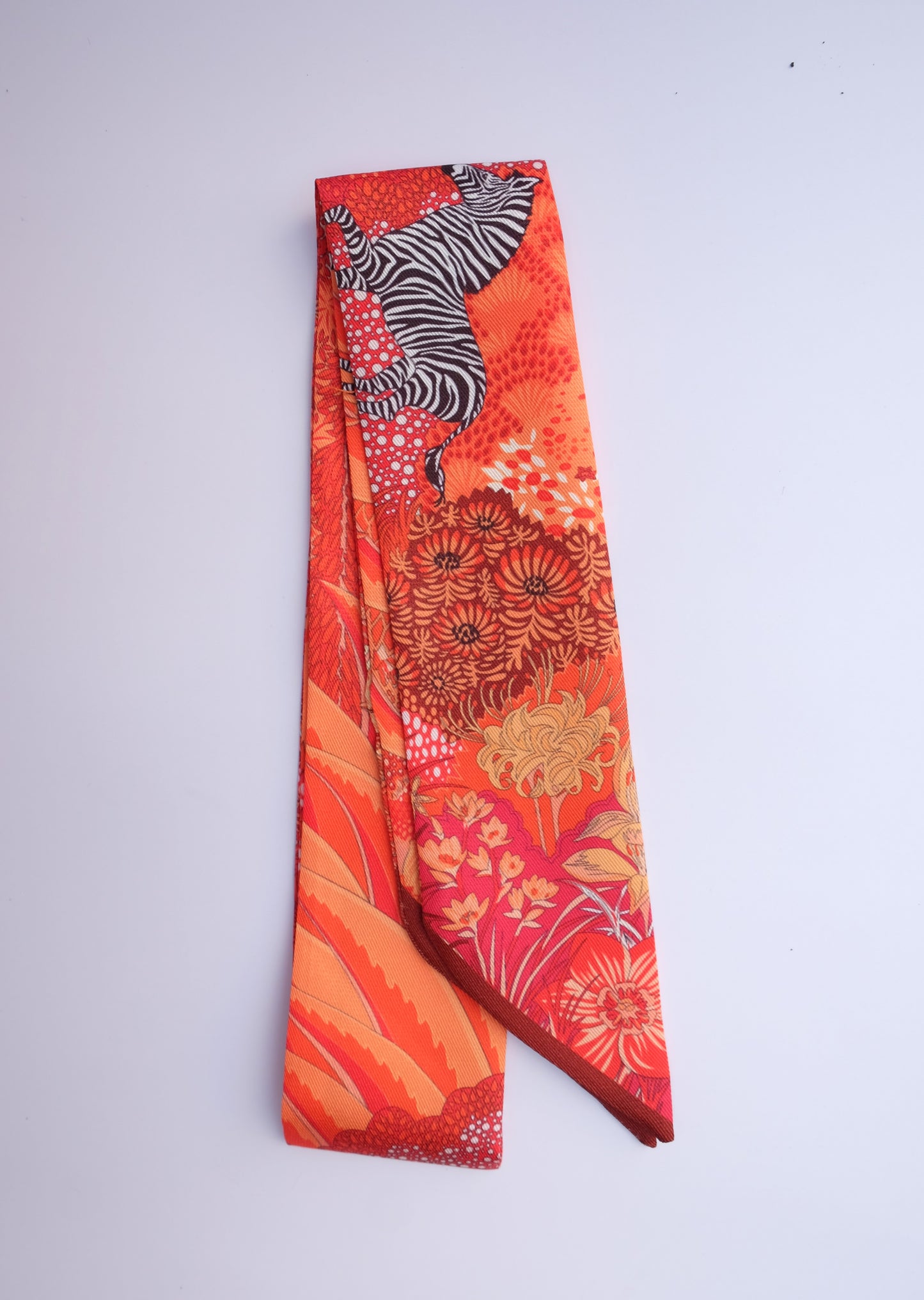Dark Orange Zebra Twilly Scarf