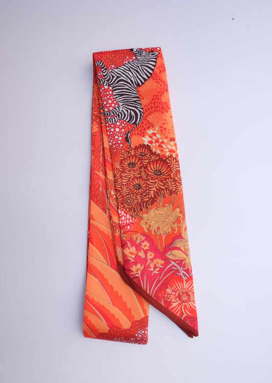 Dark Orange Zebra Twilly Scarf