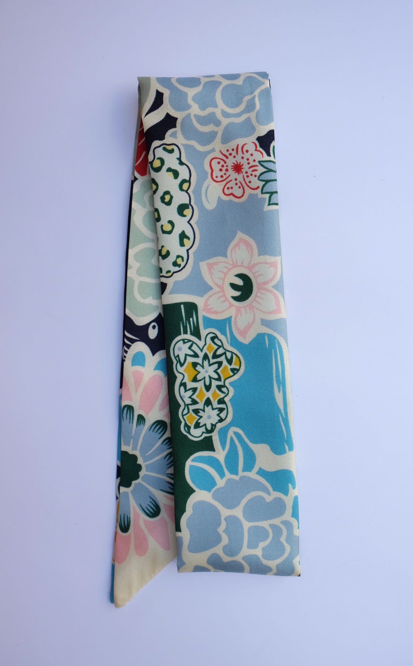 Blue Floral Twilly Scarf
