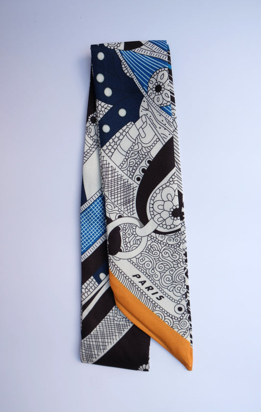 Dark Blue Dot Twilly Scarf