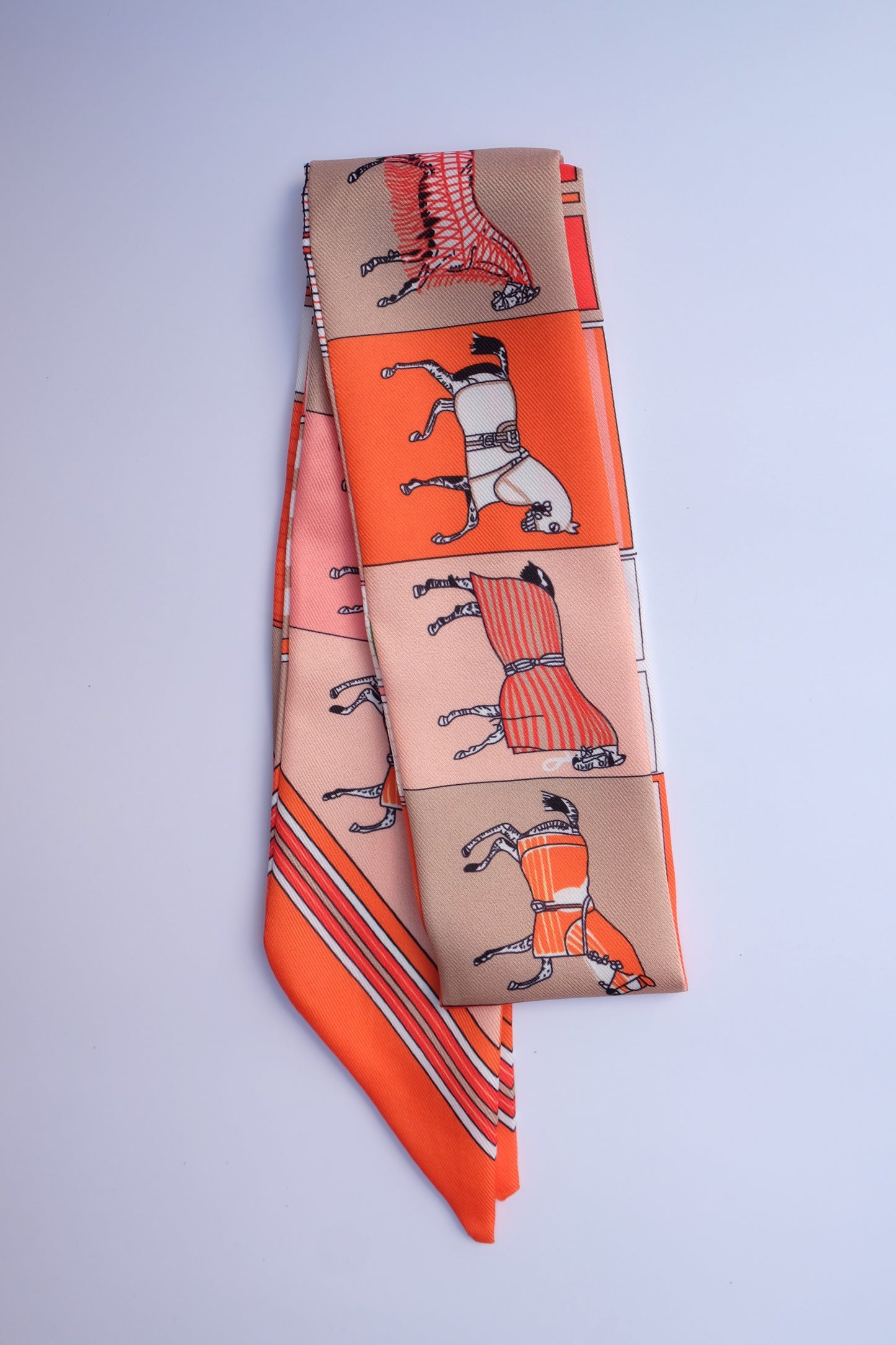 Orange Horse Twilly Scarf