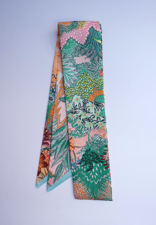 Light Green Forest Twilly Scarf