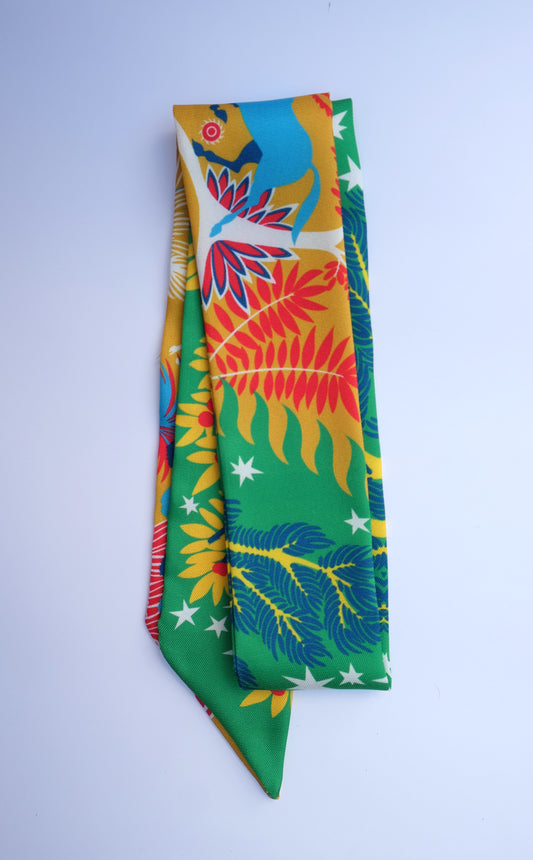 Bright Green Forest Twilly Scarf
