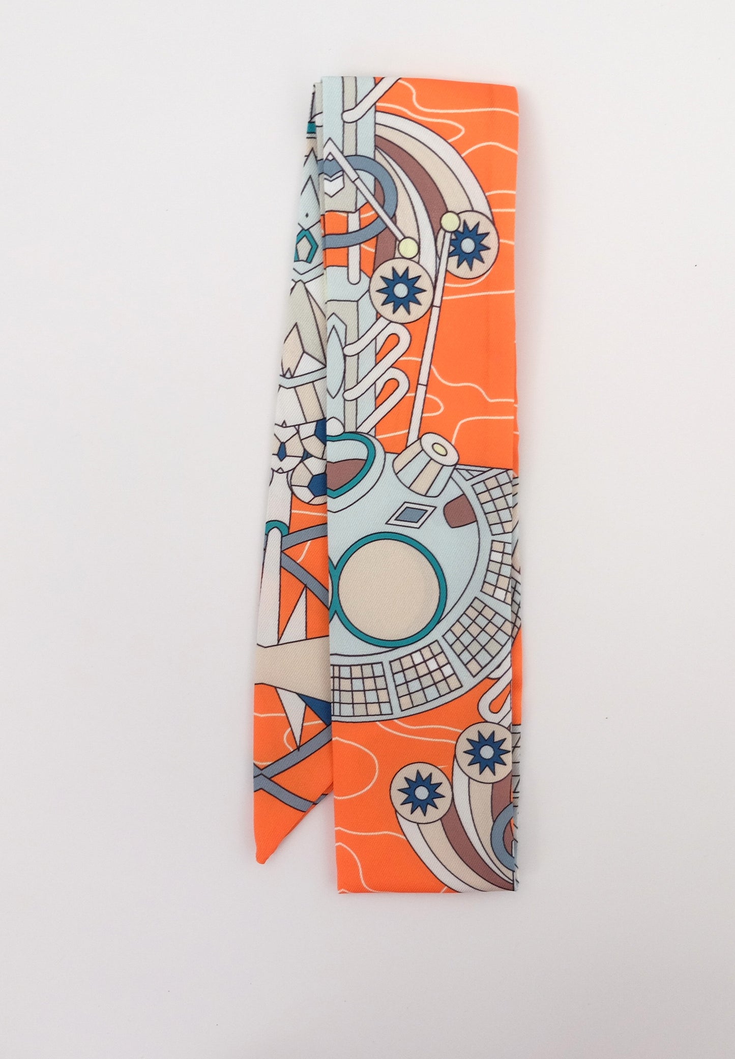 Orange Explorer Twilly Scarf