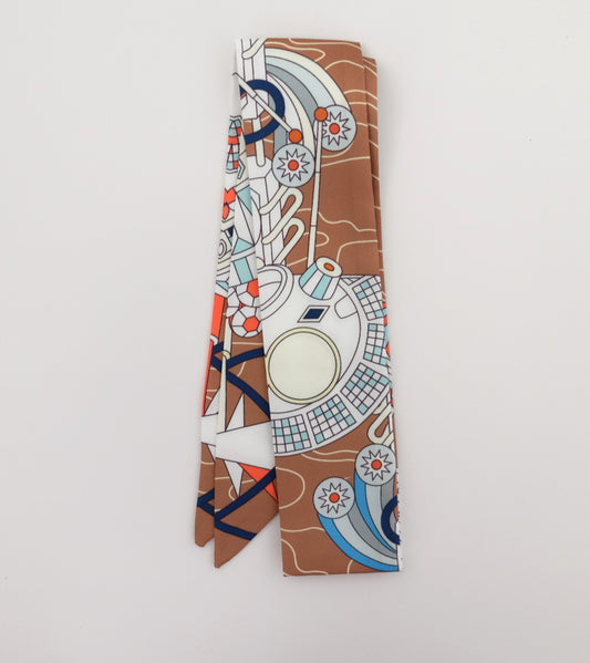 Brown Explorer Twilly Scarf