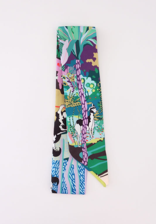 Green Dog Floral Twilly Scarf