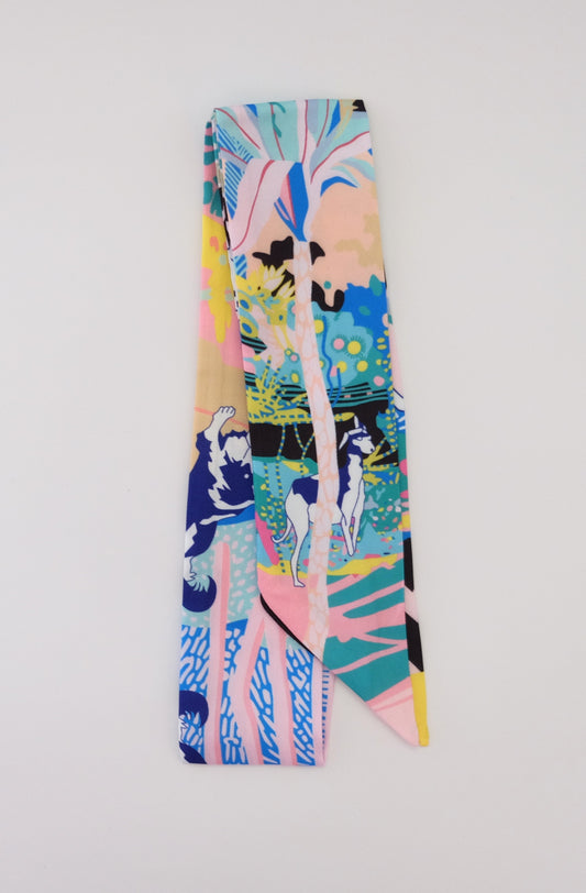 Bright Dog Floral Twilly Scarf