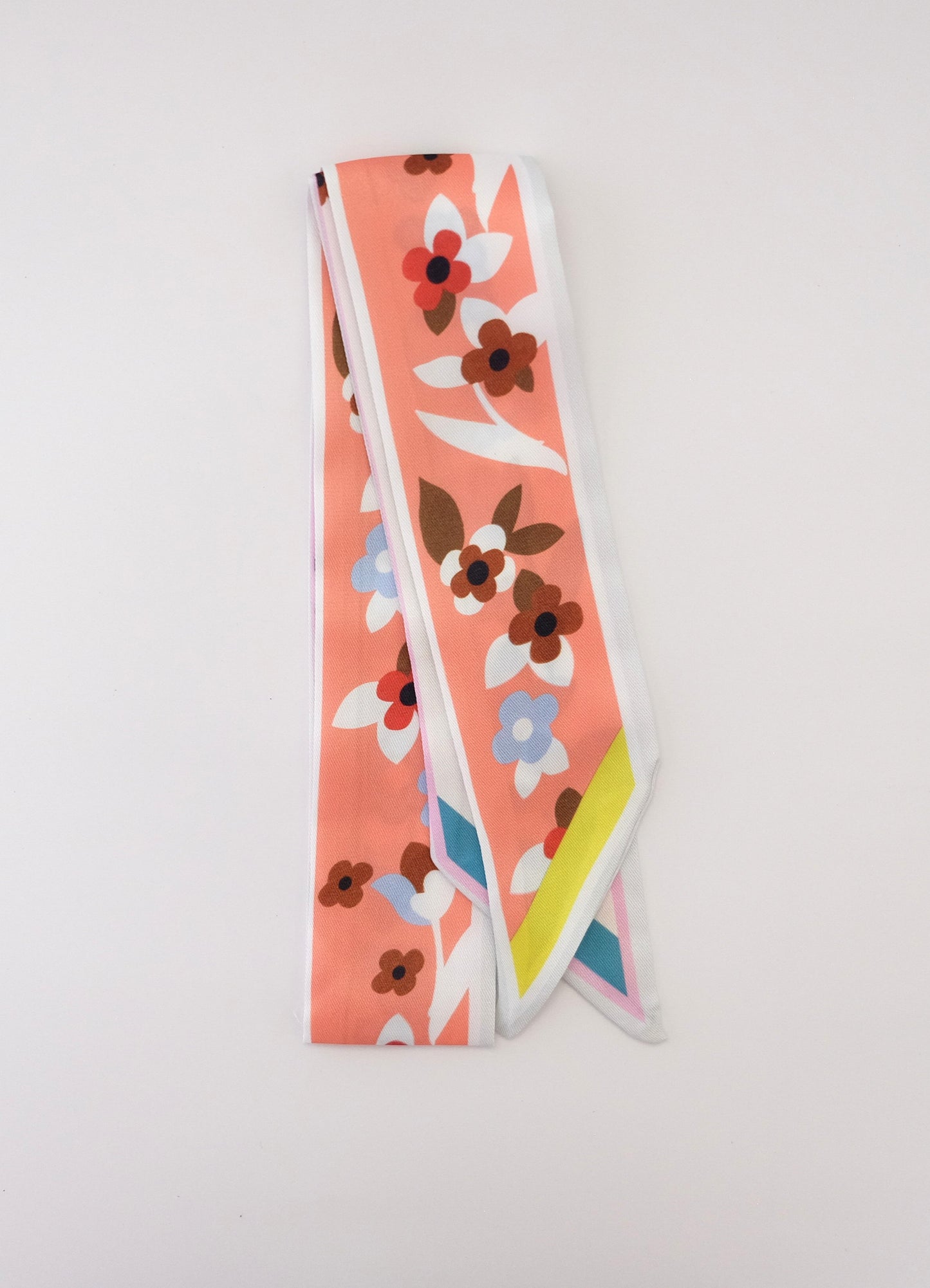 Orange Floral Twilly Scarf