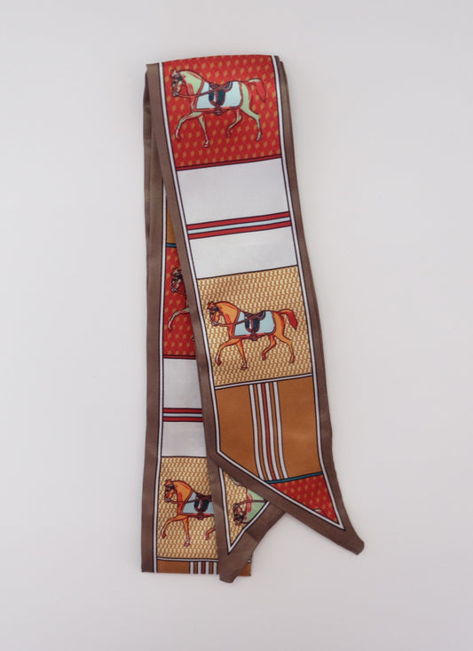 Light Brown Horse Twilly Scarf