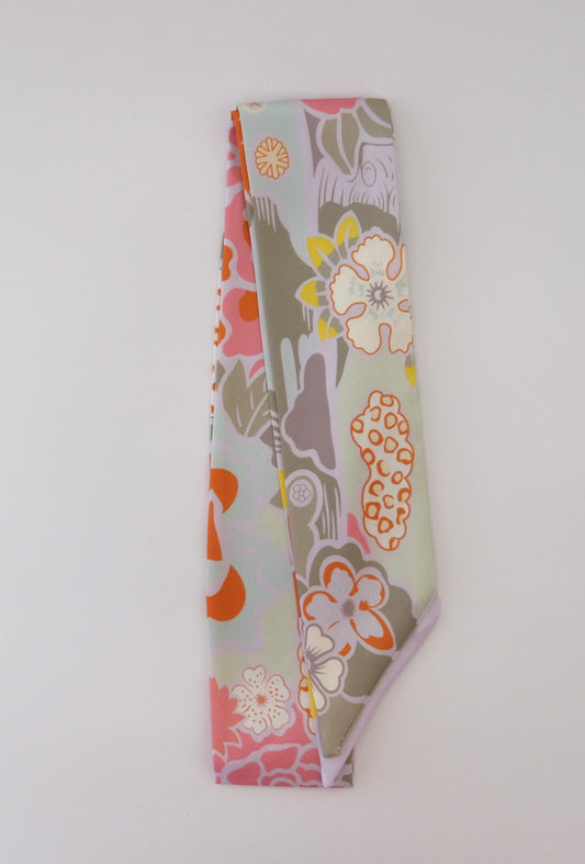 Pink Floral Twilly Scarf