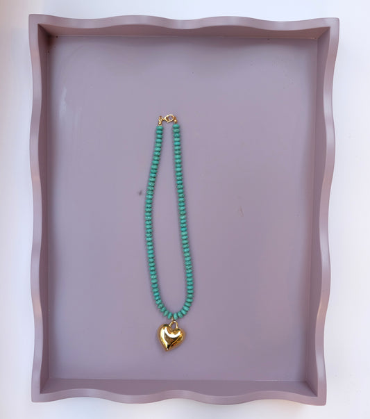 Turquoise Puffy Heart
