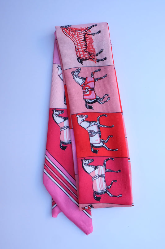 Pink Horse Twilly Scarf
